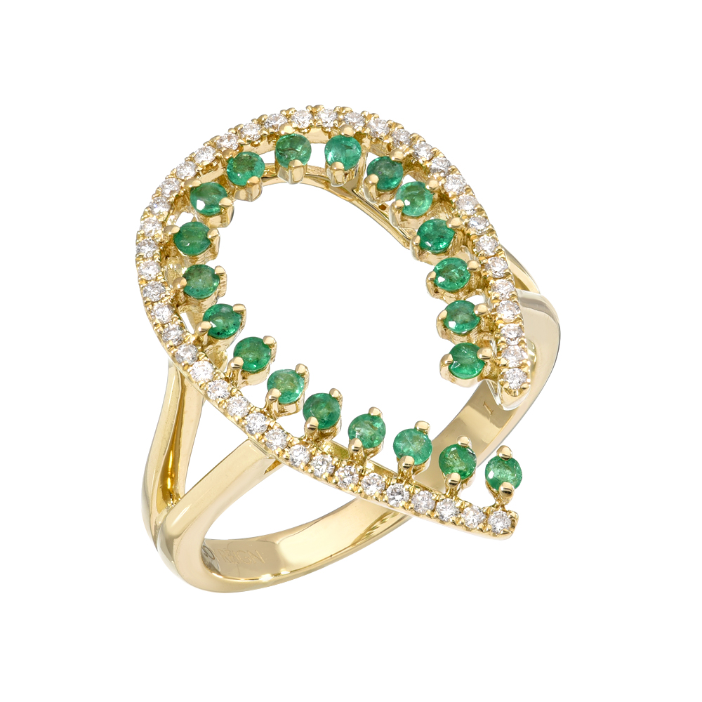 14K, Emerald & Diamond Cocktail Ring – The Lovelie Jewels