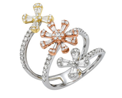 Flower Baguette Diamond Ring
