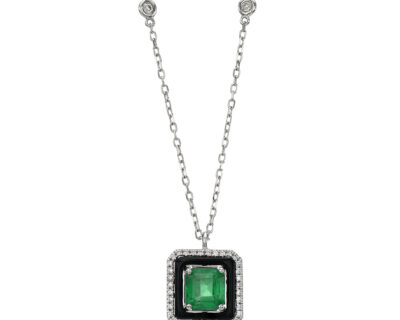 Emerald and Onyx Pendant