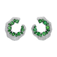Tsavorite Diamond Hoops